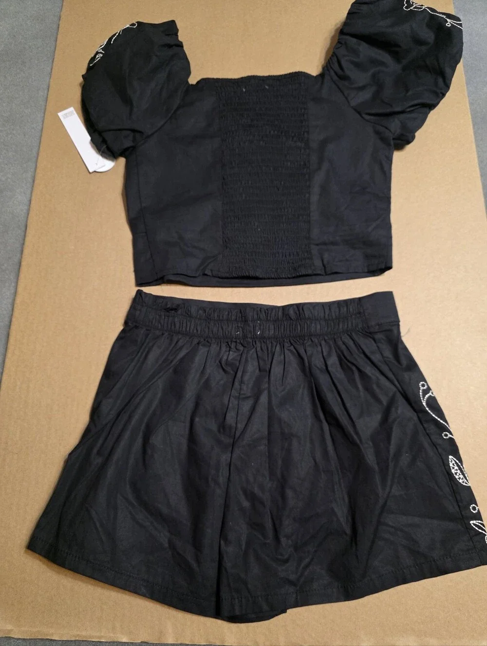 Tahari Black Girls Embroidered Two-Piece Set NWT